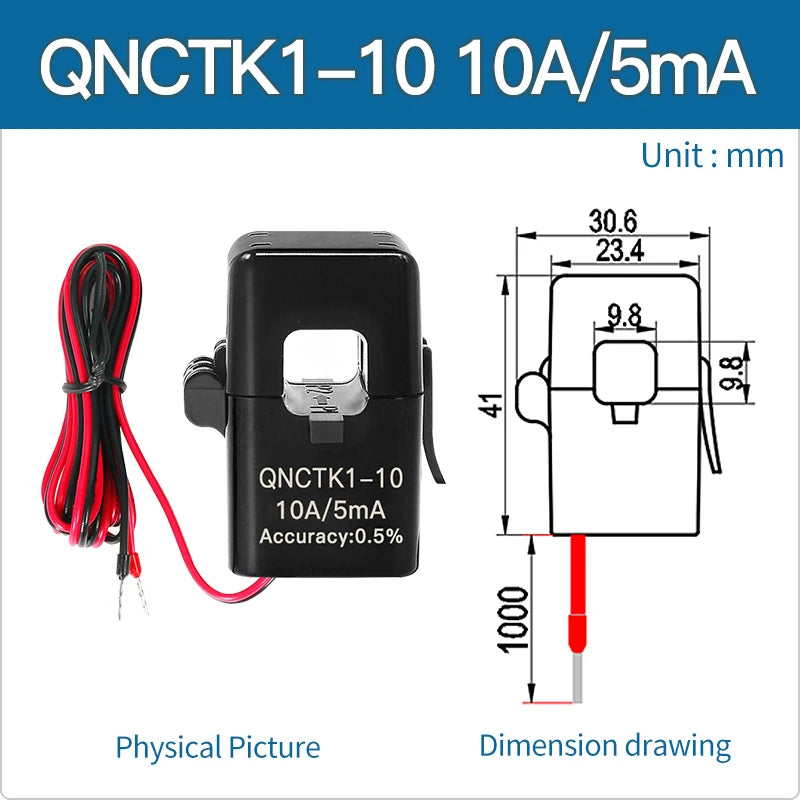 Split Core Current Transformer QNCTK1-16 2000:1 100A 50mA 2500:1 100A 40mA 33.33mA Open Type CT Clamp Current Sensor