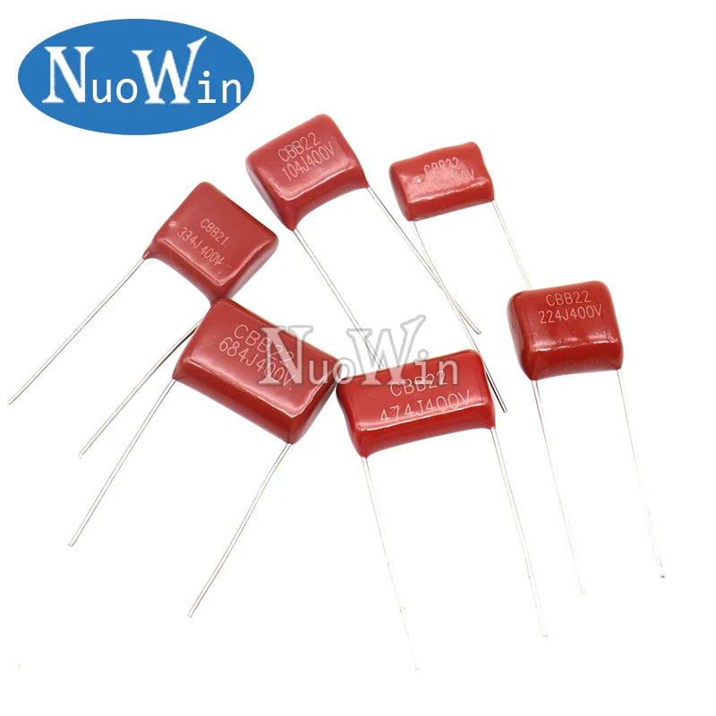 50PCS CBB Capacitor Assortment Kit 400V 10NF-3.3UF 10values*5pcs Metallized Polyester Film Capacitance