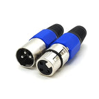 2/5/8/12PCS 3Pin XLR Male Female Speaker Connector Wiring Line Plug Blue 3-Core Audio Microphone Connector