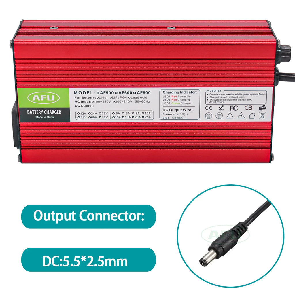 AFU 84V 5A Lithium Battery Charger For 72V 74V 20S Li-Ion Lipo Battery Pack Smart Charger