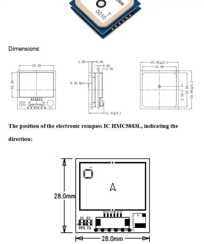BE-880 GPS Receiver Module Compass 10th Chip 115200bps 1Hz for Arduino FPV Flight Control, Replace BN-880 GPS (1/2/5PCS )