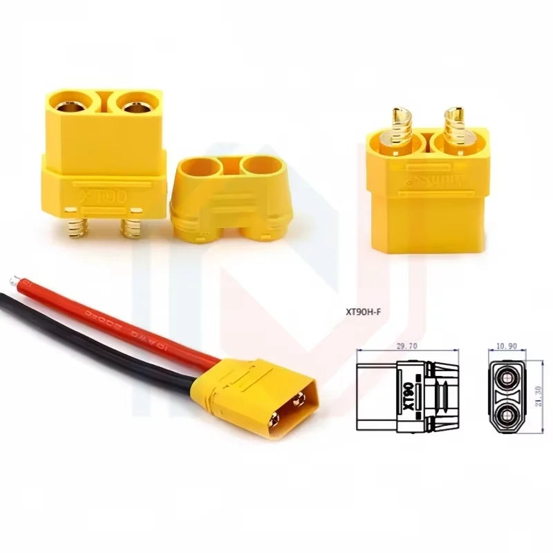 XT90 Male/Female Connection Cable XT90NE-M Fixed Plug Aviation Model Cable Electric Lithium Battery Model Accessories