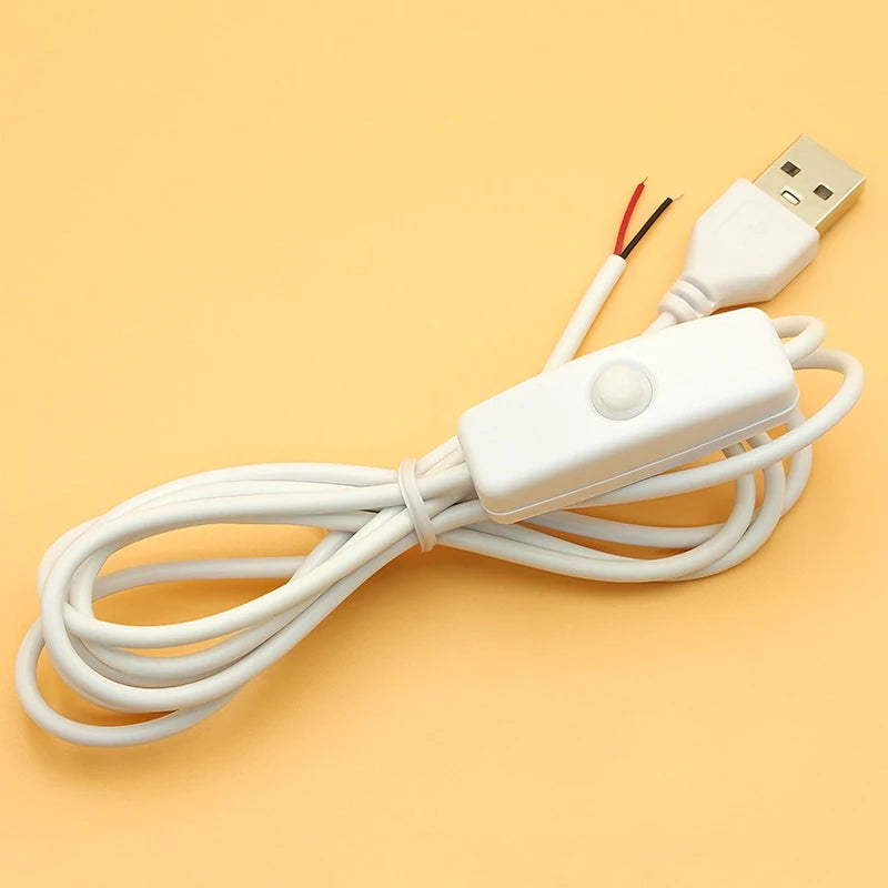 1.5M LED Strip USB Connector Cable Extension 2 Pin Power Supply Wire On/Off Switch Electrical 5V Wire For LED Lighting