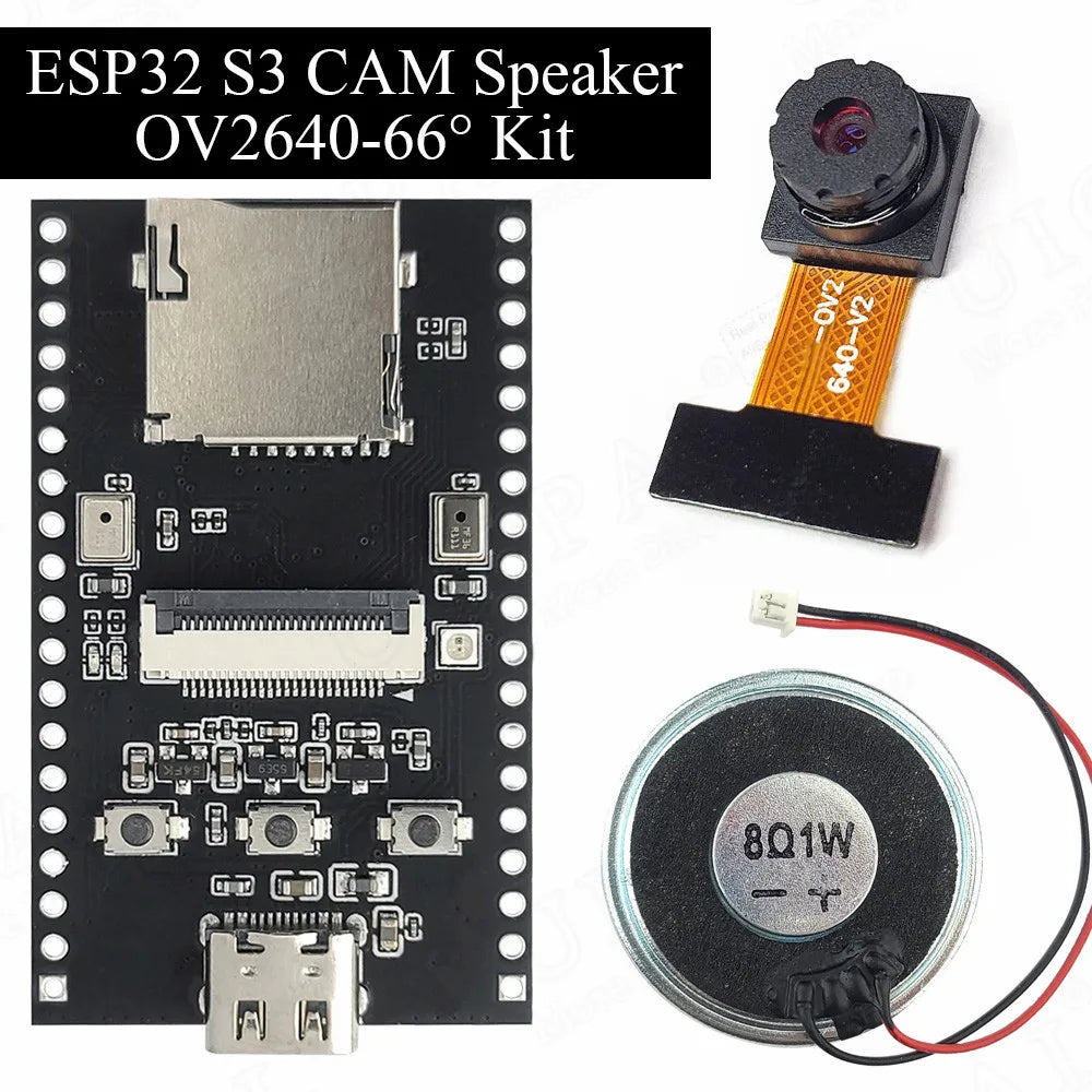 NEW ESP32 S3 CAM Speaker Development Board with OV2640 Wifi Camera Module Kit Dual MIC TF Slot N16R8 CH340X USB Type-C ESP32-S3