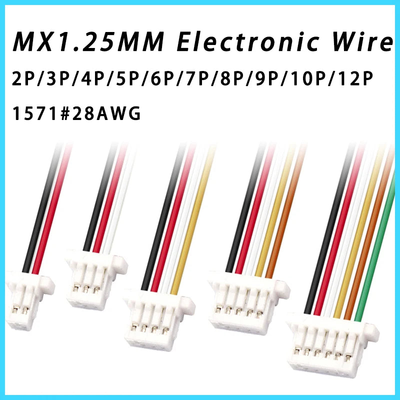 10PCS SH1.0 MX1.25 ZH1.5 PH2.0 XH2.54 Electronic Wire Cable Connector 2/3/4/5/6/7/8/9/10/12 Pin Plug 10CM/20cm/30CM Wire Length