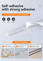 DC5V USB COB LED Strip Light 320LED/m High Density Flexible Self‑Adhesive LED Tape 3000K‑6500K For Cabinet TV Backdrop Decor