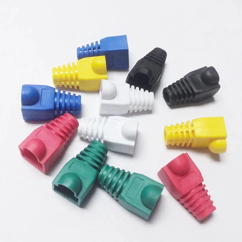 10-100Pcs RJ45 Ethernet Cable Connector Boots Cover CAT5 CAT5E CAT6 CAT6E Ethernet Network Lan Cable Plug Cap Protective Sleeve