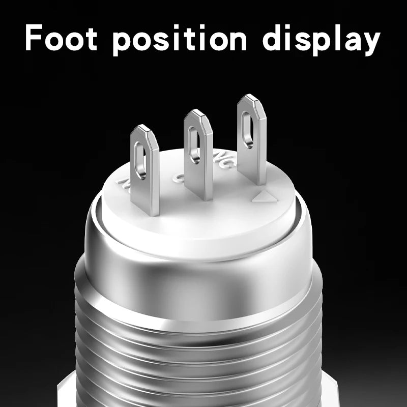 Metal Push Button Switch 12MM 3Pins 1NO1NC No Light waterproof Flat/High Head Momentary Latching Welding Foot Switch