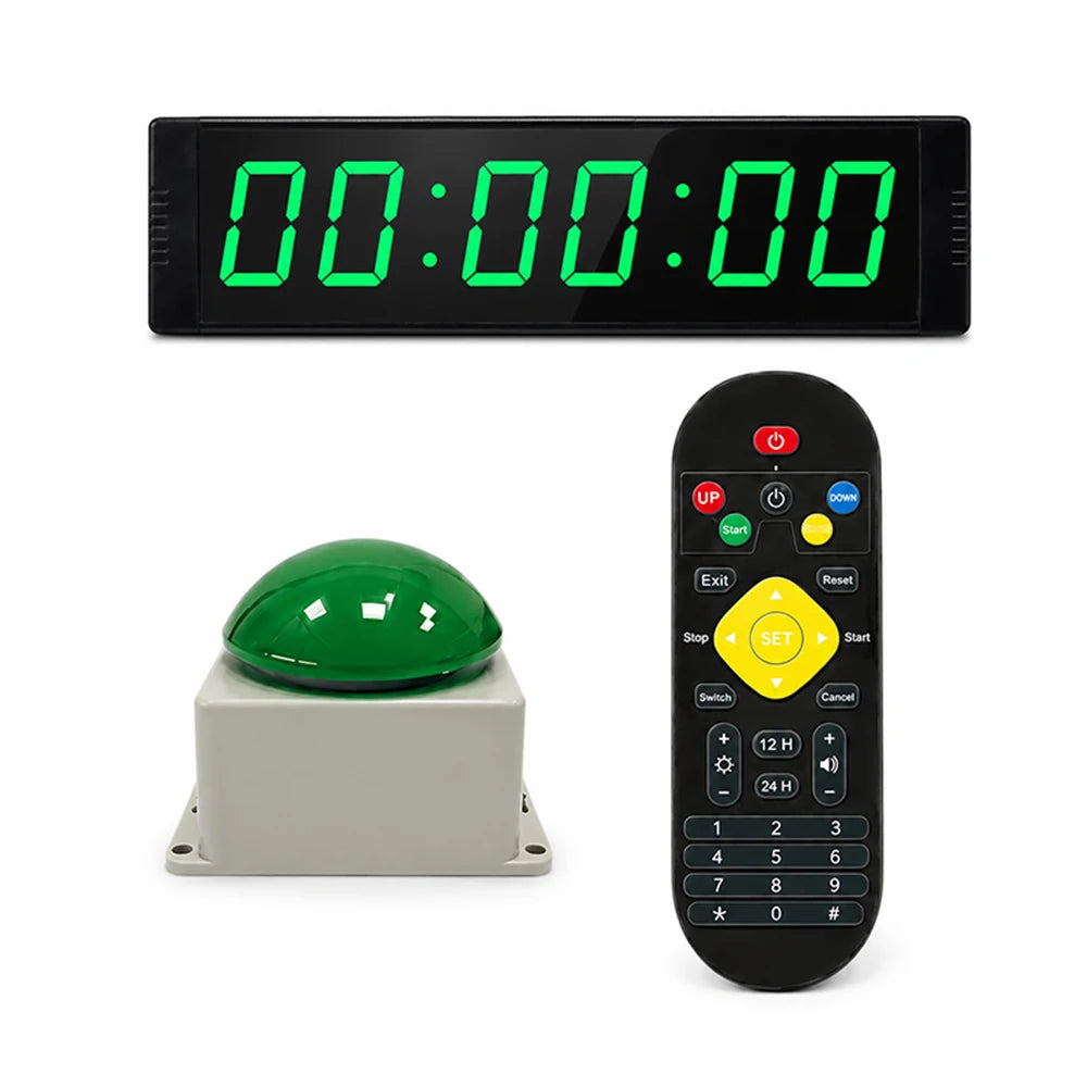 Gym Timer Clock for Home Fitness with Timer Button Large Digital Stopwatch Countdown Clock 12/24H Digital Wall Clock