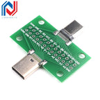 1Pcs Type-C Male to Female USB 3.1 Test PCB Board Adapter Type C 24P 2.54mm Connector Socket For Data Line Wire Cable Transfer