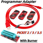 PICKIT2 PICKIT3 PICKIT3.5 Programmer with Burner Kit Programming PIC Microcontroller Chip +PIC Adapter Universal Programmer Seat
