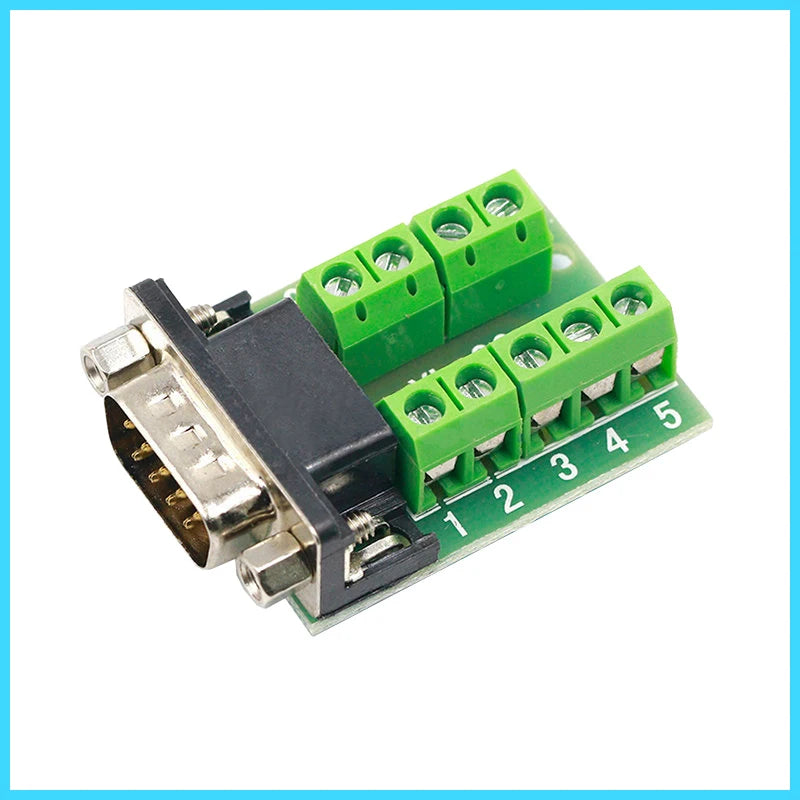 DB9 RS232 Connector D-SUB 9 Pin Male Female Plug RS485 Breakout Terminals 21-24 AWG Wire Solderless Connectors