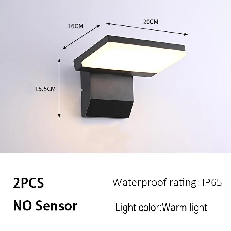 Modern Outdoor Wall Lamp LED Waterproof IP65 Sensor Wall Lights Garden Courtyard Balcony Corridor Porch Bedroom Indoor Lamps