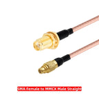 MMCX Male Straight Right Angle 90 Degree to SMA Female Male Flange Panel Mount RG316 Pigtail FPV Antenna Extension Cable for RC