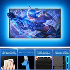 TV Led Backlight RGBIC LED Strip Light With AR Color Sensor App Control RGB Ambient Light for 55 to 85 Inch Screen Backlight