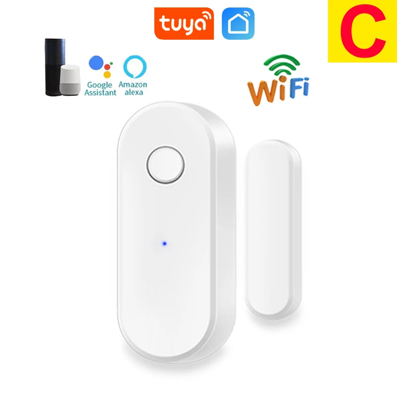 Tuya WiFi Door Sensor Window Anti-intrusion Door Open Close Burglar Security Alarm Magnetic Sensor Smart Life Alexa Google Home