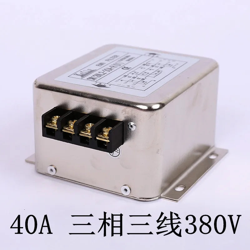 Power EMI Filter CW12B-40A/30A/20A/10A-R Three-phase Three-wire 380V Terminal Block Power Purifier