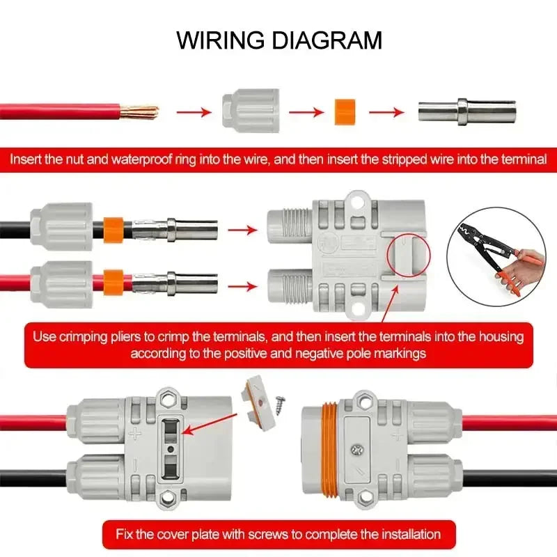 120A 1200V Male Female Connector Waterproof Big Current Parking Air Conditioner Plug Electric Forklift Generator Connectors