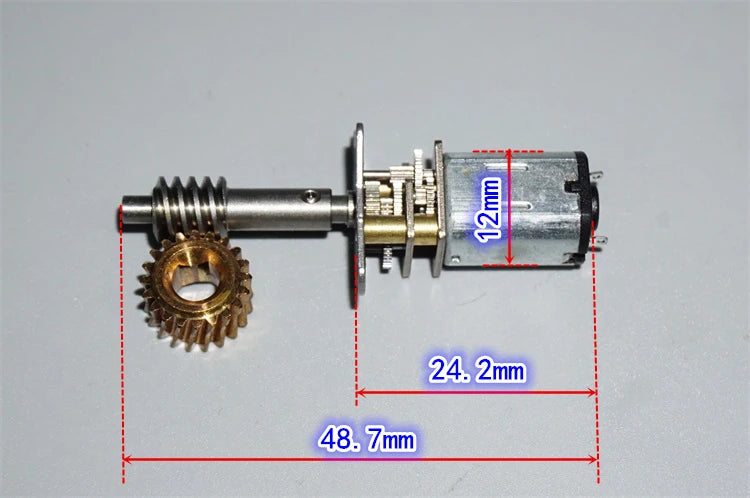 3v 6v DC N20 Mini Micro Metal Gear Motor 3mm Shaft Worm Gear Reduction Motor Model Aircraft Folding Landing