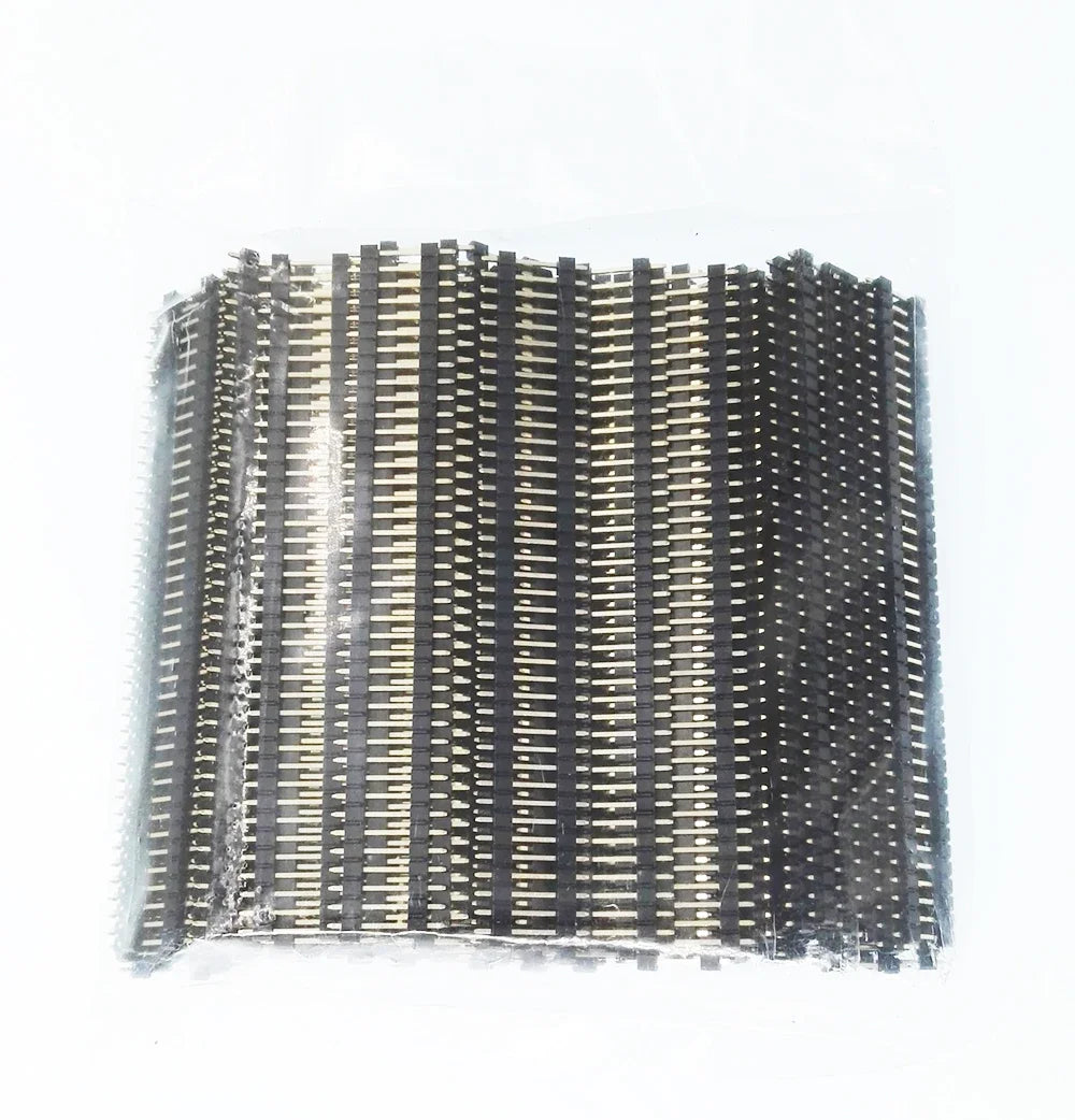 10pcs 2.54mm 1X40P L7.5/11.4-40mm Long Single Row Straight Stackable Wire Jumper Brass Goldplated PCB Connector Male Pin Header