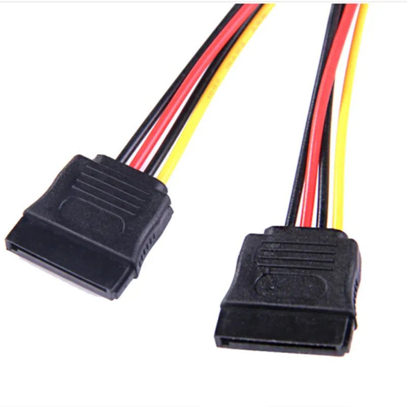 4 Pin Molex IDE to 2 Serial ATA Hard Driver Power Cable SATA Y Splitter Dual Hard-Drive-Disk Extension Cord Adapter Connector