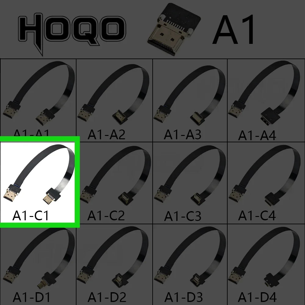 HD A1 Ultra Thin Flat FPV HDMI-Compatible Cable Flexible Mini HDMI to Micro HDMI Ribbon Wire 5cm/50cm Short FPC FFC