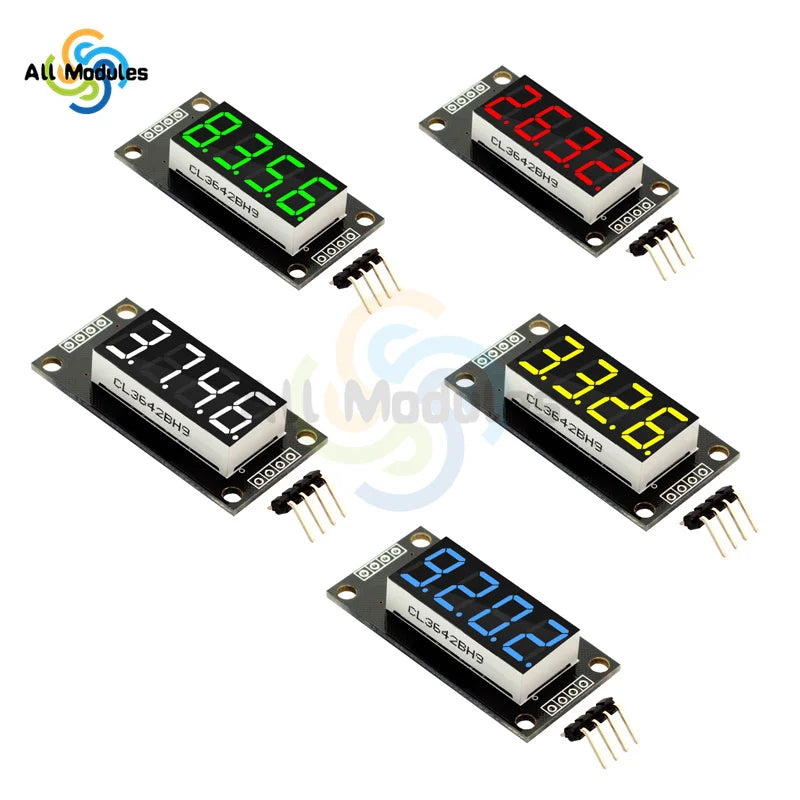 TM1637 0.36" 0.36 Inch 7 Segments Digital Display Tube 4-Digit LED  Module Board For Arduino Red Green Blue Yellow White