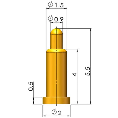 1Pcs Pogo Pin Connector Pogopin Battery Spring Loaded Contact SMD Needle PCB 1.8 2 3 4 5 6 7 8 9 10 12 mm
