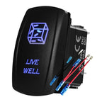 12V 24V Boat Trim Tabs Switch (ON)-OFF-(ON) Momentary Rocker Switch Waterproof Blue Light ON-OFF Toggle Switch With Harness