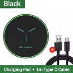 Wireless Charger Pad Induction Fast Wireless Charging Station For iPhone 17 16 15 14 13 12 Pro Max Samsung Xiaomi Oppo Huawei