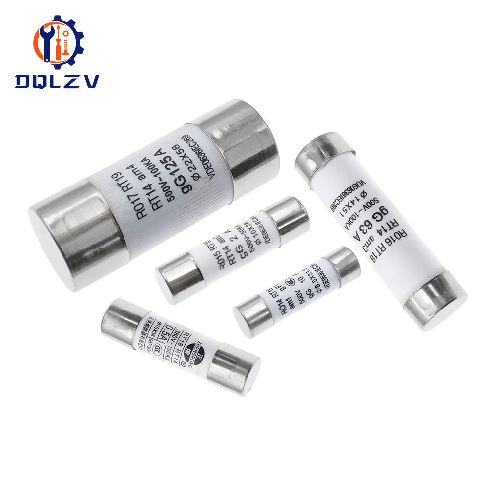 10*38 Fast blow Ceramic Fuse 8.5X31.5MM 14X51MM 22X58MM Fuse 380/500V 0.5A 1A 2A 5A 6A 10A 16A 20A 32A RO14 RO15 RO16 RO17