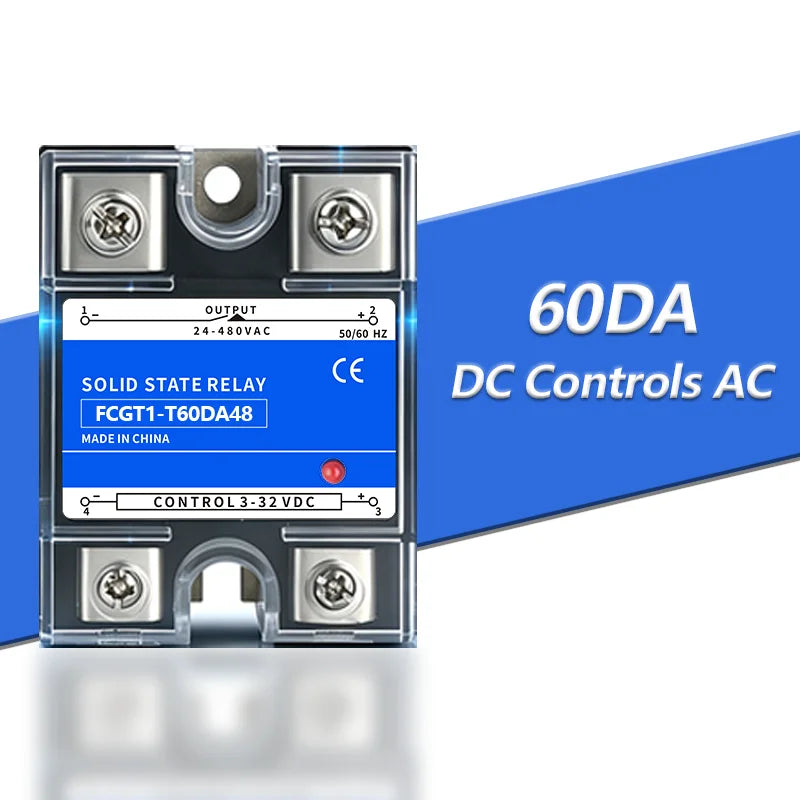 SSR Solid State Relay 10A 25A 40A 60A 80A 100A 120A Single Phase Control Relay DC TO AC DC TO DC AC TO AC