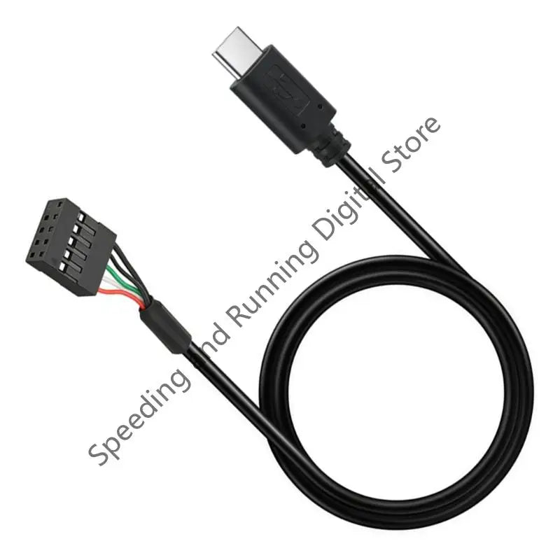 90-degree 9-pin USB Motherboard Internal Header to USB2.0 Type C to 9-Pin Adapter Cable for Computer Desktop Cable