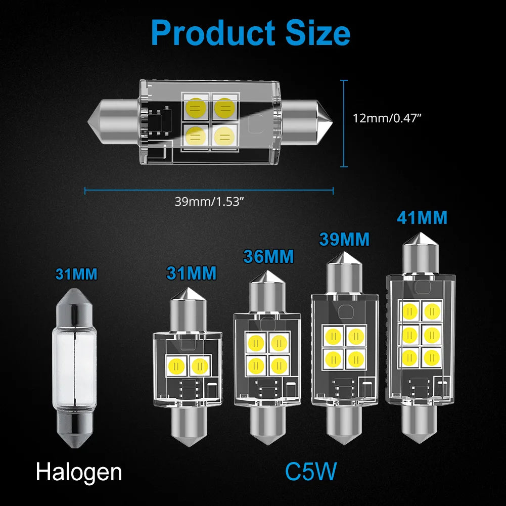 NAO C5W LED CANBUS Error Free Festoon 31mm 36mm 39mm 41mm 12V 3030 SMD C10W For Car Interior Light Reading License Plate Lamp