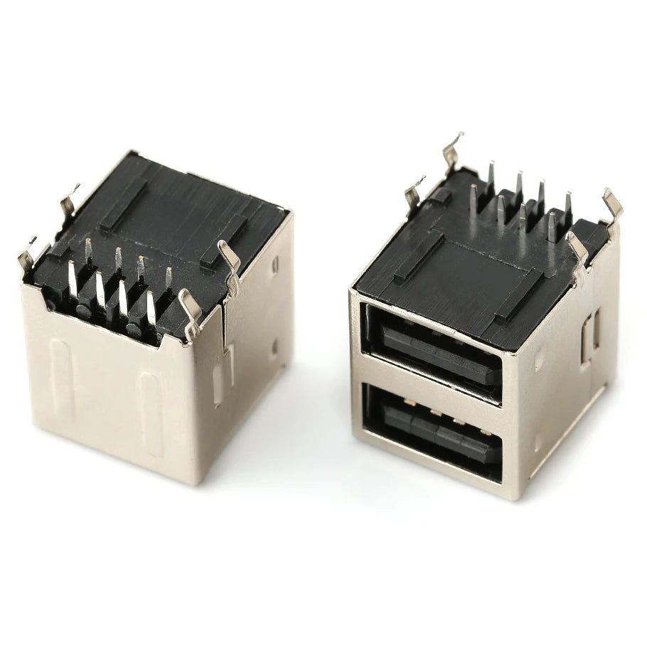 10PCS USB Interface Double-Layer USB Socket Type A Standard Port Male and Female Solder Socket DIP Straight Bent Pin PCB Socket
