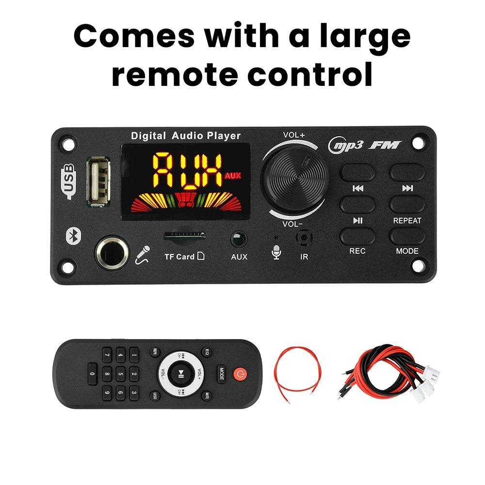 DC 7-24V MP3 Audio Decoder Module Bluetooth 5.0 Lossless Amplifier Decoder Board Music Playback Volume Controller 87.5-107.5MHz