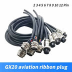 GX20 2 3 4 5 6 7 8 9 10 12 14 16Pin Connector with Cable GX20 Aviation Plug Socket w Wire 7-20A 250V Male Female Connection Line