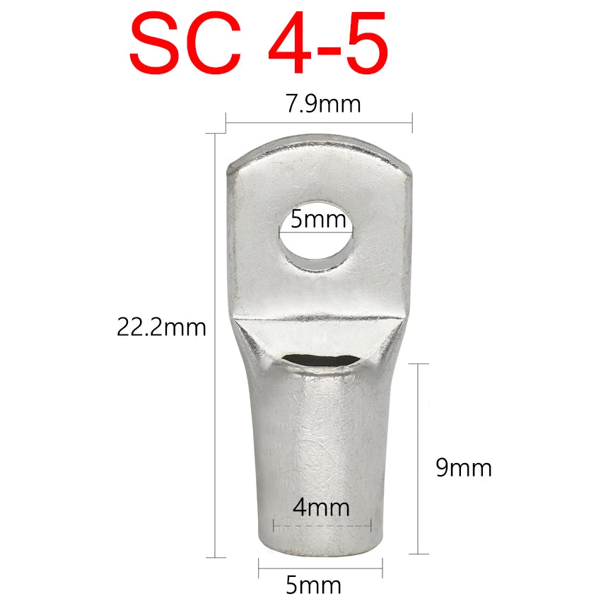 SC 1.5-120mm2 SC1.5/2.5/4/6/10/16/25/35/50/70/95/120 Copper Battery Bolt Screw Hole Ring Connector Wire Cable Lug Crimp Terminal