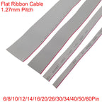 1/2/5Meter 6P/8/10/12/14/16/20/26/30/34/40/50/60 Pin 1.27mm Pitch Gray Flat Ribbon Cable 28 AWG Wire For 2.54mm FC IDC Connector