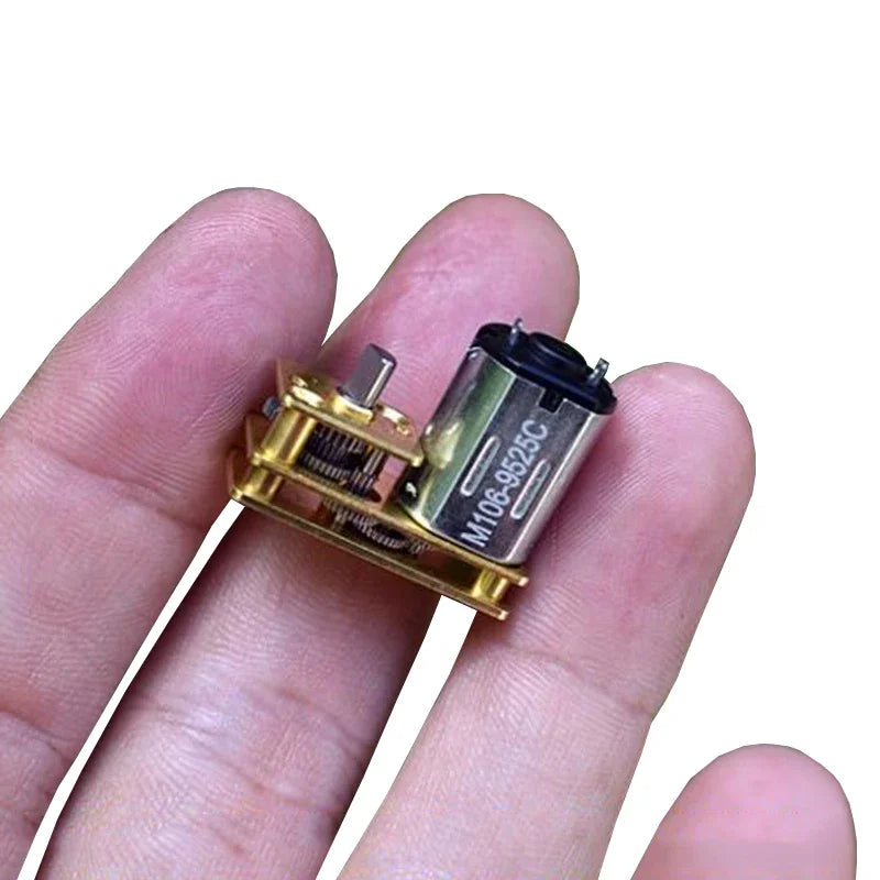 Mini 7-Type N20 Full Metal Gear Motor DC 6V-12V 60RPM Slow Speed Inverted Shaft Micro Gearbox Gear Reducer Motor DIY Robot Toy