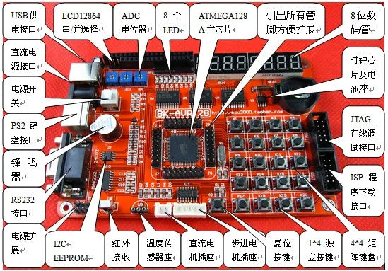 AVR Microcontroller Development Board ATMEGA128 Development Board Learning Board Experimental Board New Original Chip