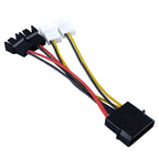 1pcs 4-Pin Molex to 3-Pin Fan Power Cable Adapter Connector 12v*2 / 5v*2 Computer Cooling Fan Cables for CPU PC Case Male