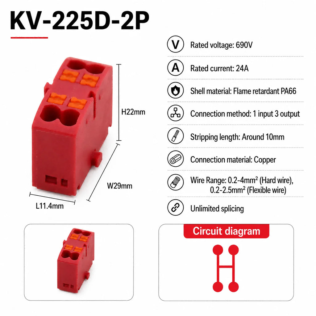 DIN Rail Terminal Block 1/5/10PCS 2.5mm2 Push In Quick Connect Electrical Wire Connector Modular Power Distribution Block