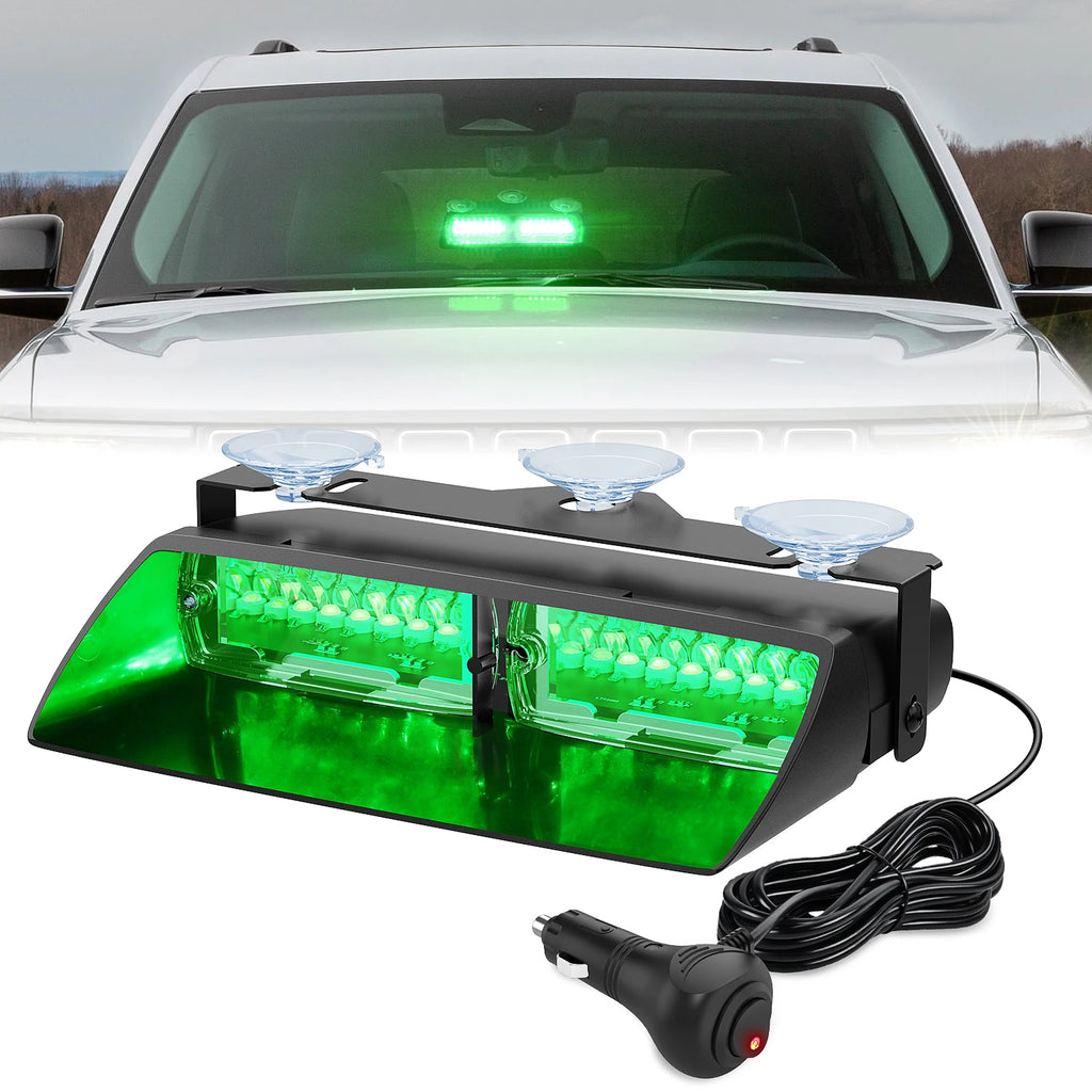 Nilight Bright LED Strobe Lights , Car Windshield Warning Flash Light with Suction Cups, Hazard Safety Lamp for Truck