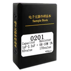 Resistor Book capacitor Book 2 in 1 Smd Book chip Sample 0201 0402 0603 0805 1206 170 values 25pcs 0R~10M 1% resistor assortment