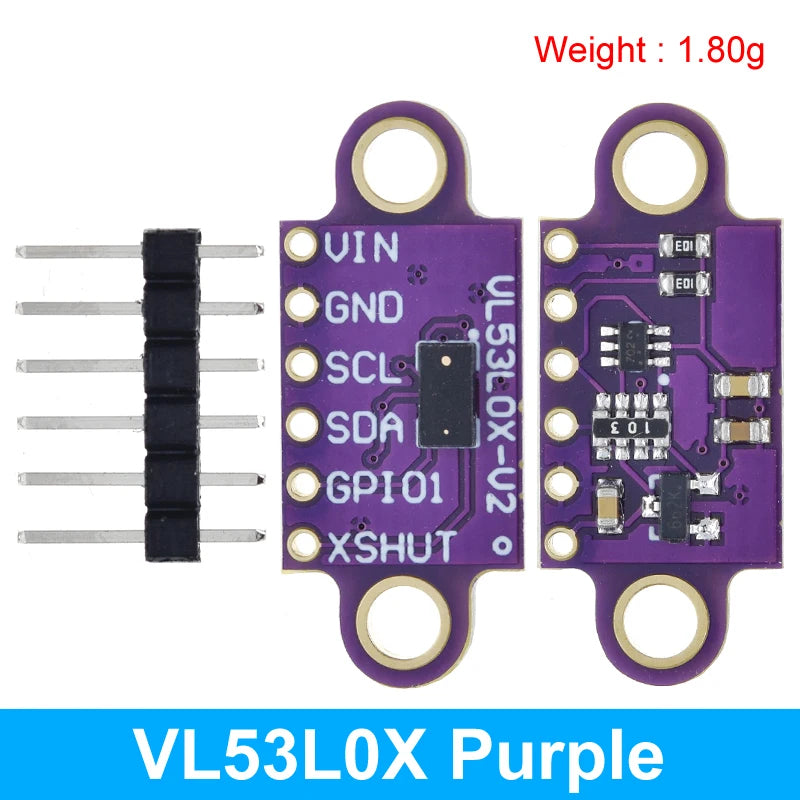 TZT VL53L0X Time-of-Flight (ToF) Laser Ranging Sensor Breakout 940nm GY-VL53L0XV2 Laser Distance Module I2C IIC 25MM*10.7MM