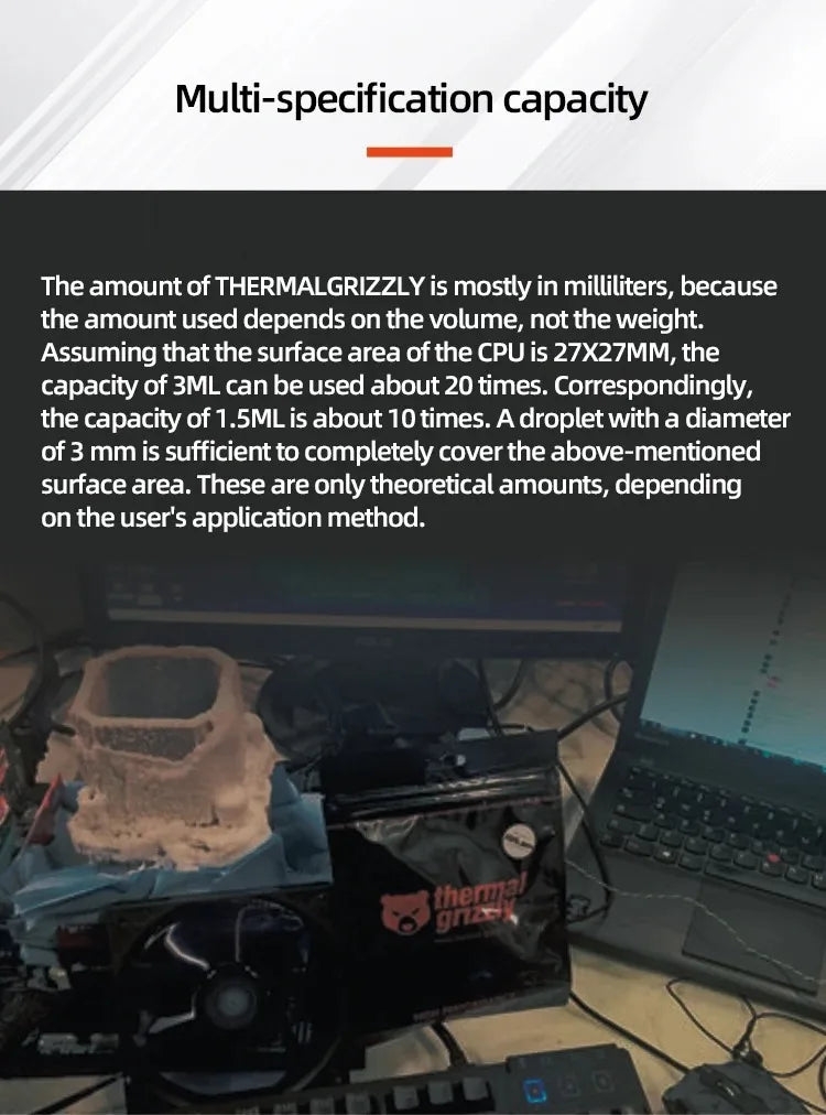 Thermal Grizzly Thermal Paste 12.5W/mk High Performance Cooler Compound Cooling Silicone Grease For Game PC PS5 CPU GPU Cooling