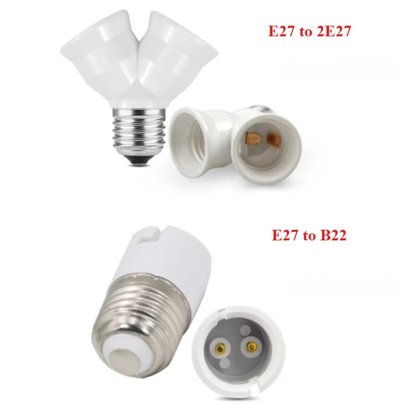 4PCS E27 E14 GU10 G9 E12 B22 Fireproof LED CFL Lamp Holder Converter Light Socket Bulb Base Spliter Extension Adapter