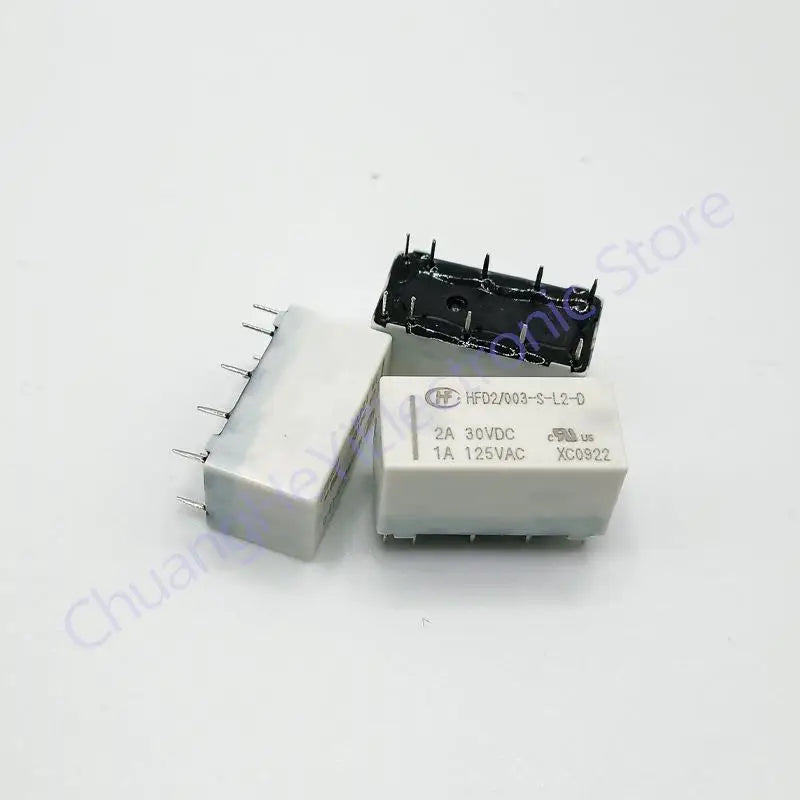 5PCS 5V Coil Bistable Latching Relay DPDT 30VDC 2A 1A 125VAC HFD2/003-S-L2-D HFD2/005-S-L2-D HFD2/012-S-L2-D HFD2/024-S-L2-D