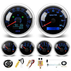 6 Gauge Set 85mm GPS Speedometer Tachometer 52mm Water Temp Fuel Voltmeter Oil Pressure Meter With 1/8 NPT Sensor For Boat Car